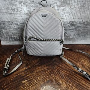 Victoria's Secret Gray Mini Chunky Chain Adjustable Straps Mini Backpack